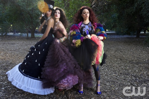 "Lori Goldstein" -- Fashion stylist Lori Goldstein dresses the girls in couture dresses and photographer Pamela Hanson shoots them in small groups, leading to more than one meltdown on America's Next Top Model on The CW. Pictured left to right: Dayla, Jaclyn and Dominique Cycle 16 Photo: Pamela Hanson/Pottle Productions Inc &copy;2011 Pottle Productions Inc. All Rights Reserved.