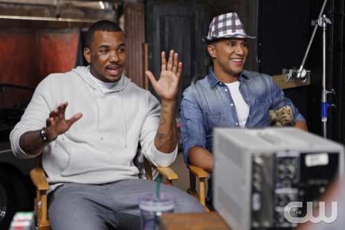 "Game" -- The All-Stars are given the most difficult challenge yet, as they are asked to write and sing a song about their lives, with a surprising twist. Once the song is complete, rapper Game steps in to direct the women in music videos based on their songs on America's Next Top Model on The CW. Pictured left to right: Game and Jay Manuel Cycle 17 Photo: Jaimie Trueblood/The CW &copy;2011 The CW Network, LLC. All Rights Reserved