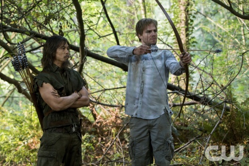 Arrow -- "Damaged" -- Image AR105b_0046b -- Pictured (L-R): Byron Mann as Yao Fei and Stephen Amell as Oliver Queen -- Photo: Jack Rowand/The CW -- ©2012 The CW Network. All Rights Reserved