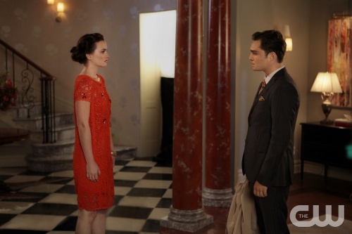 "'I Am Number Nine" GOSSIP GIRL Pictured (L-R)  Leighton Meester as Blair Waldorf and Ed Westwick as Chuck Bass PHOTO CREDIT: GIOVANNI RUFINO/©2011 The CW Network, LLC. All Rights Reserved