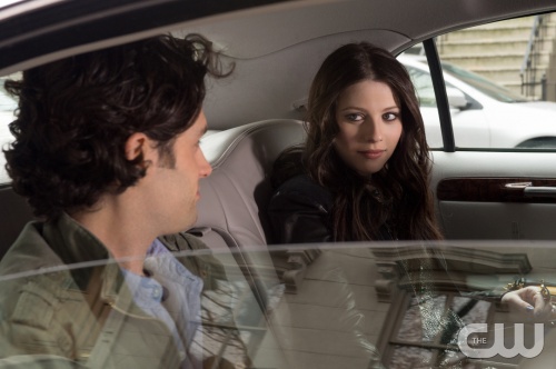 "The Return of the Ring" GOSSIP GIRL Picture (L-R) Penn Badgley as Dan Humphrey and as Georgina Sparks PHOTO CREDIT:  David Giesbrecht/©2012 The CW Network, LLC. All Rights Reserved