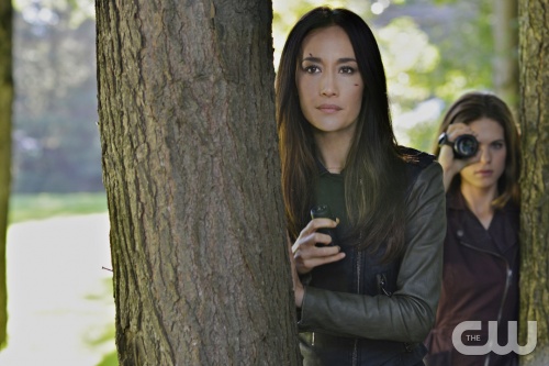 Nikita -- "Canceled" -- Image NK406b_0078 -- Pictured (L-R): Maggie Q as Nikita and Lyndsy Fonseca as Alex -- Credit: Sven Frenzel/The CW -- © 2013 The CW Network. All Rights Reserved