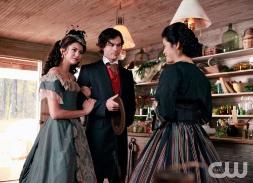 "Children of the Damned" - Nina Dobrev as Katherine, Ian Somerhalder as Damon, Kelly Hu as Pearl in THE VAMPIRE DIARIES on The CW.  Photo: Quantrell Colbert/The CW  ©2009 The CW Network, LLC. All Rights Reserved.