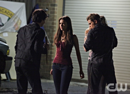 "Brave New World" - Ian Somerhalder as Damon, Nina Dobrev as Elena, Paul Wesley as Stefan, Candice Accola as Caroline in THE VAMPIRE DIARIES on The CW.  Photo: Quantrell Colbert/The CW  ©2010 The CW Network, LLC. All Rights Reserved.