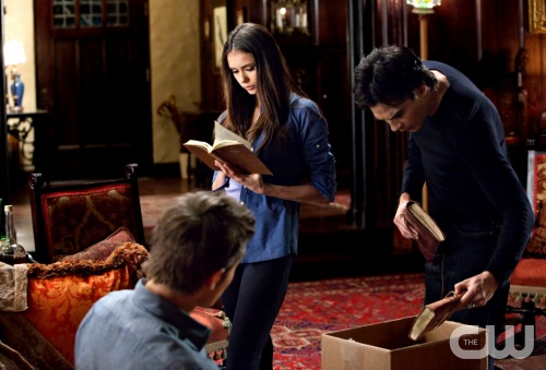 "The House Guest" - Paul Wesley as Stefan Salvatore, Nina Dobrev as Elena Gilbert and Ian Somerhalder as Damon Salvatore in THE VAMPIRE DIARIES on The CW. Photo: Annette Brown/The CW &copy;2011 The CW Network, LLC. All Rights Reserved.
