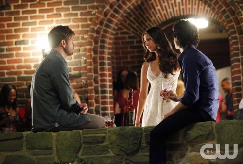"THE BIRTHDAY "--LtoR: Matt Davis as Alaric, Nina Dobrev as Elena, and Ian Somerhalder as Damon on THE VAMPIRE DIARIES on The CW. Photo: Quantrell D. Colbert/The CW ©2011 The CW Network. All Rights Reserved.