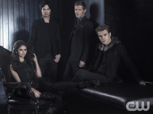 THE VAMPIRE DIARIES  Pictured (L-R): Nina Dobrev as Elena, Ian Somerhalder as Damon, Joseph Morgan as Klaus, and Paul Wesley as Stefan.  Frank Ockenfels 3/The CW  © 2011 The CW Network, LLC. All rights reserved.