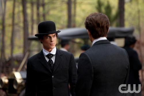 "1912"--LtoR: Ian Somerhalder as Damon and Paul Wesley as Stefan on THE VAMPIRE DIARIES on The CW. Photo: Bob Mahoney/The CW ©2012 The CW Network.  All Rights Reserved.