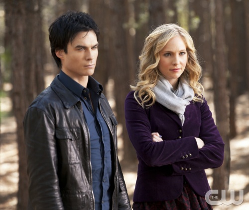 "The Murder of One"--LtoR: Ian Somerhalder as Damon and Candice Accola as Caroline on THE VAMIPIRE DIARIES on The CW. Photo: Bob Mahoney/The CW ©2012 The CW Network. All Rights Reserved.