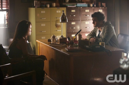 The Vampire Diaries -- â€œThe Killerâ€ -- Pictured (L-R): Kat Graham as Bonnie and David Alpay as Professor Shane â€” Image Number: VD405a_0122.jpg â€” Photo Credit: Annette Brown/The CW -- © 2012 The CW Network, LLC. All rights reserved. Photo:  Annette Brown/ The Warner Bros ©2012 Warner Bros. Television All Rights Reserved