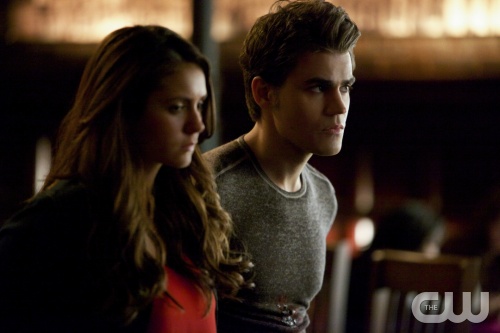 The Vampire Diaries -- "Man on Fire" -- Image Number: VD519b_0022.jpg -- Pictured (L-R): Nina Dobrev as Elena and Paul Wesley as Stefan -- Photo: Annette Brown/The CW -- © 2014 The CW Network, LLC. All rights reserved